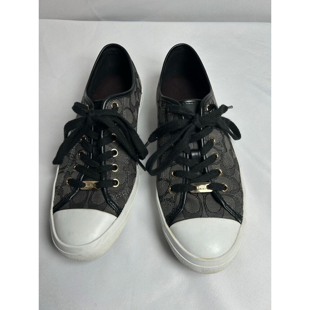 Coach Women's Empire Signature Canvas Fashion Sneaker Shoes black white Sz 9.5 - Picture 10 of 10